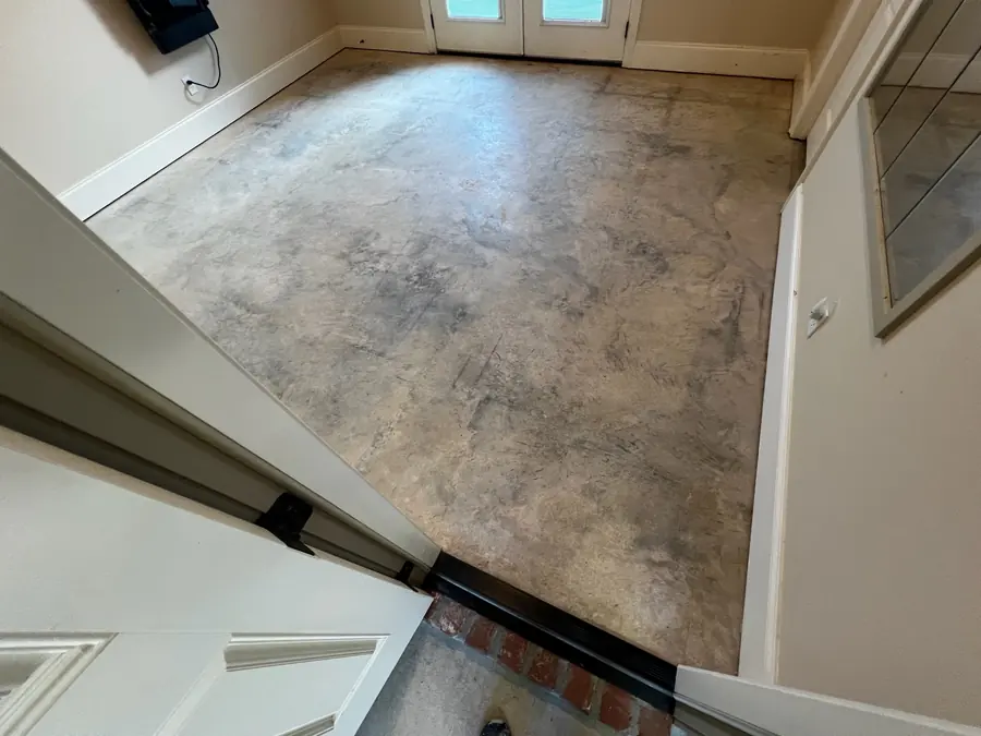 Stained interior slab before the coating goes down