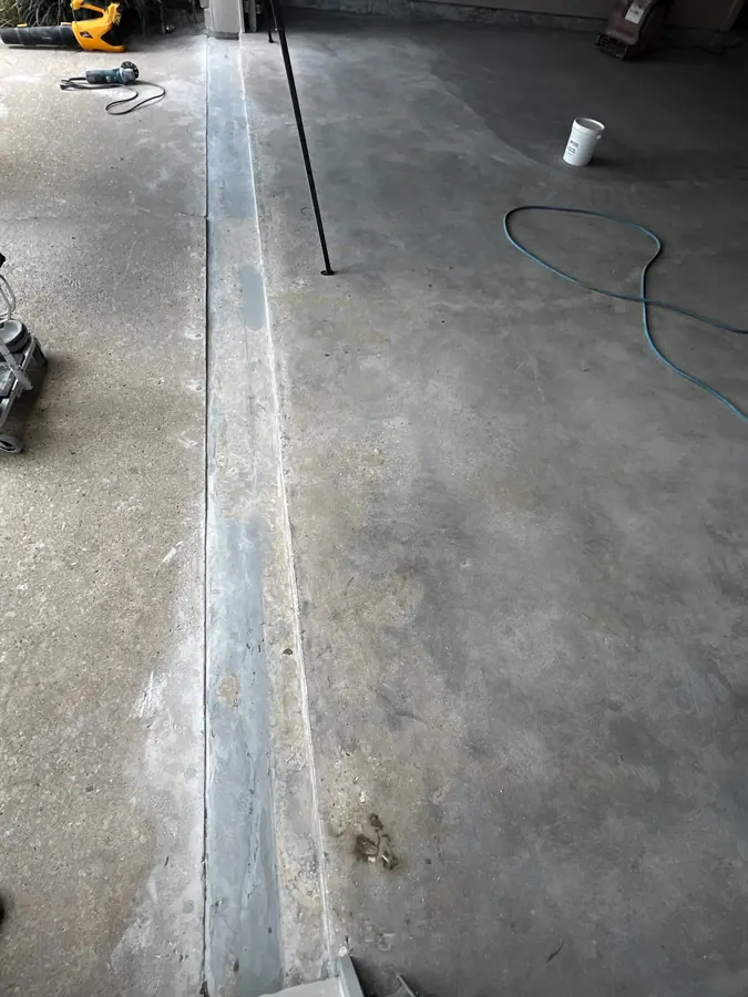 Patio joint cleaned out and ready to fill