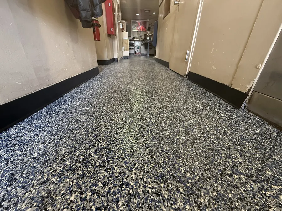 Crew quarters hallway on a vessel, flake coated